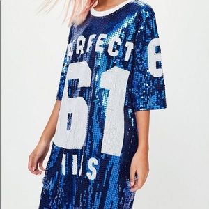 Missguided sequin t shirt dress
